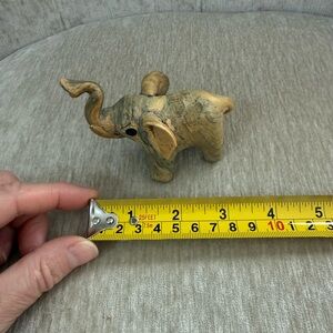 Crushed Oyster Shell Elephant Trunk Up Figurine Read Ad